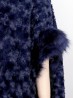 Premium Faux Fur Cape with Rose Imprints & Sleeves